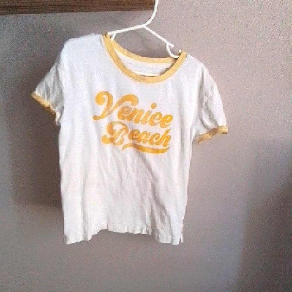 GAP Kids Girls White and Yellow Venice Beach Tee